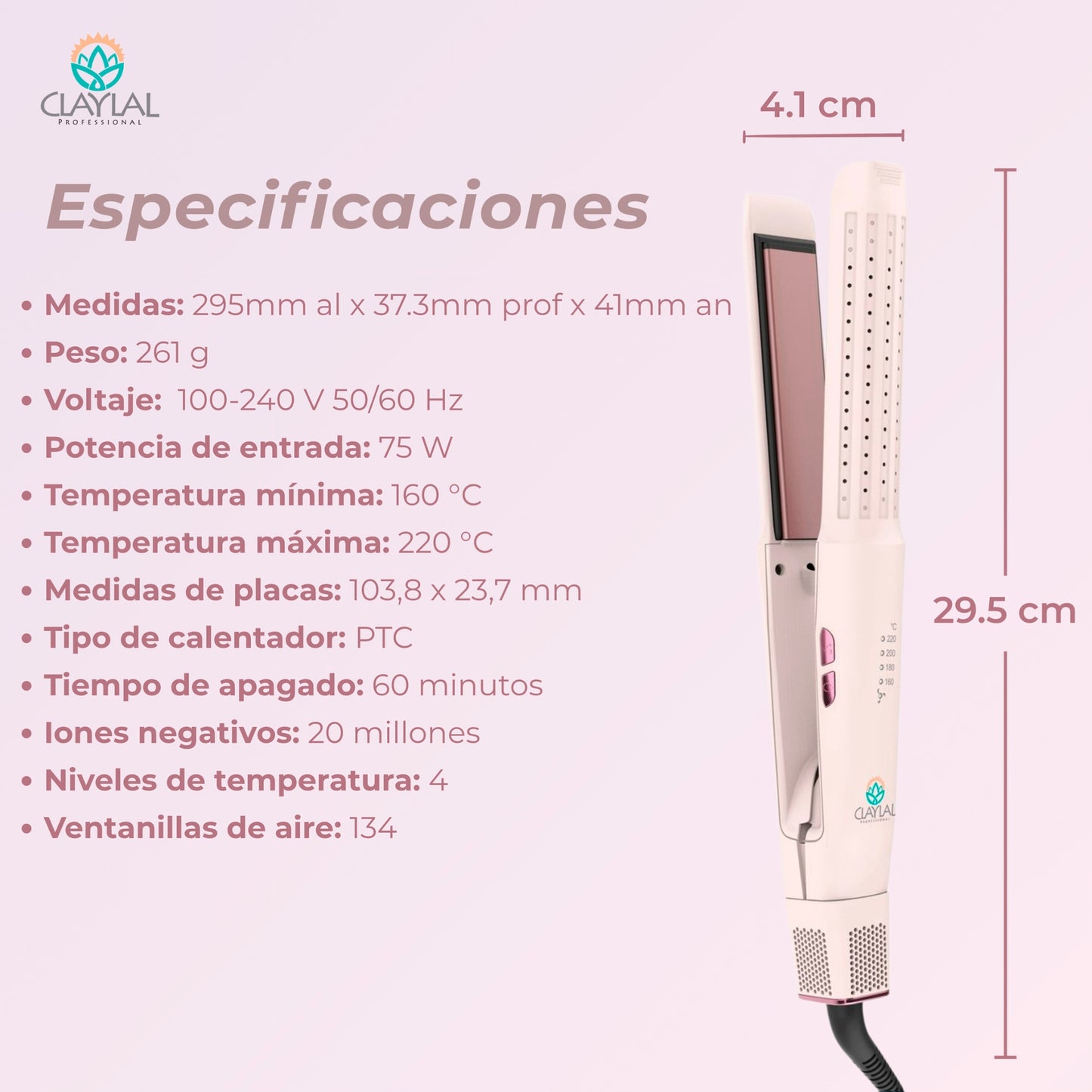 PLANCHA Y RIZADORA 2 EN 1 CLAYLAL