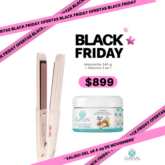 PLANCHA 2 EN 1 + MASCARILLA SHOT DE KERATINA