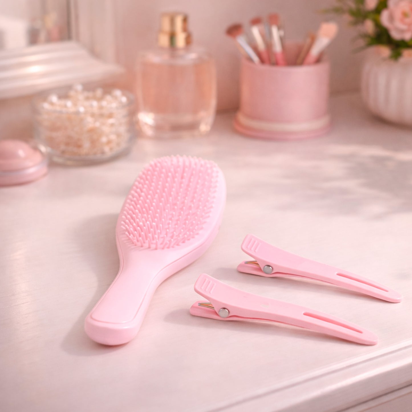 CEPILLO DESENREDANTE CON 2 PINZAS