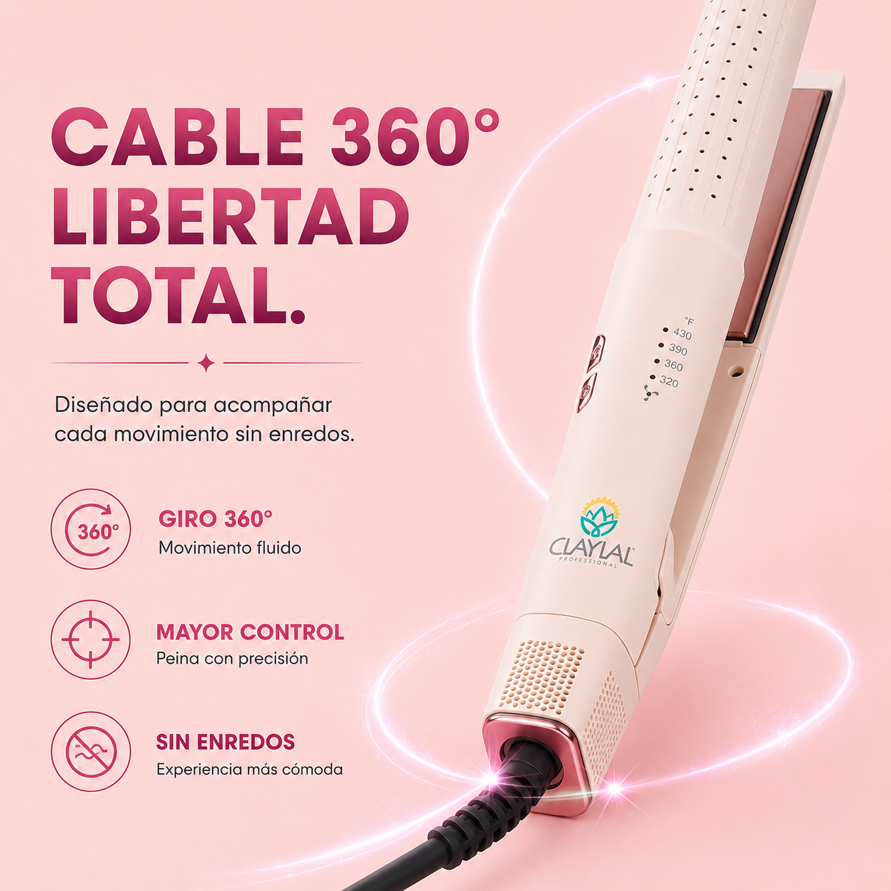 PLANCHA Y RIZADORA 2 EN 1 CLAYLAL