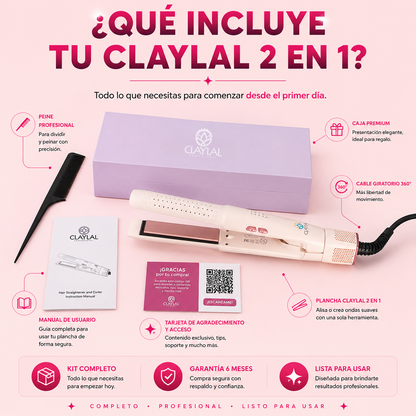 PLANCHA Y RIZADORA 2 EN 1 CLAYLAL
